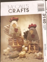 3140 MCCALLS SOFTIE FABRIC CHICKIE CHICKENS, 2 CHICKS PATTERN